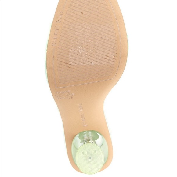 UEC Gianni Bini Oziee Vinyl Sculptural Heel Sandals Spring Green size 7.5 - Picture 7 of 10